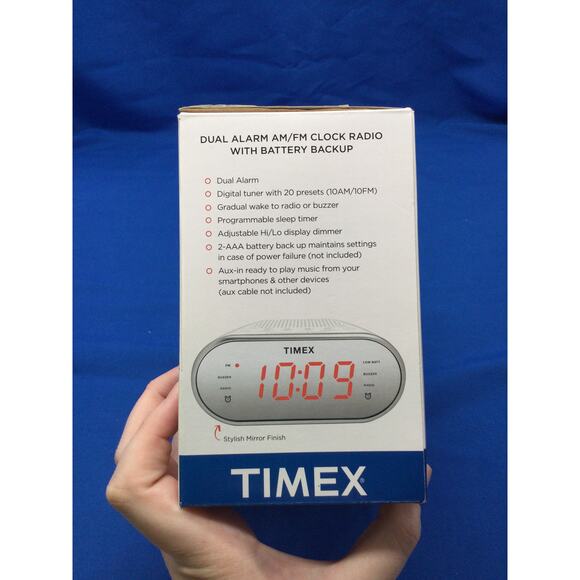 Timex Dual Alarm Clock AM FM Radio with Battery Backup NIB - Picture 5 of 6